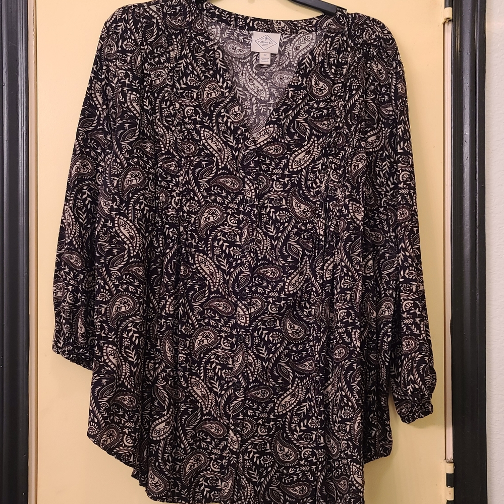 St. John's Bay 3/4-sleeve Blouse, 2x
